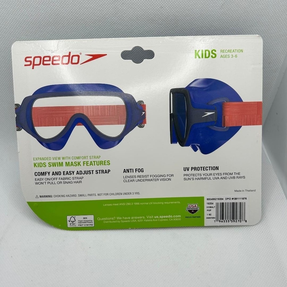 Speedo Kids Expanded View Swim Mask Goggles (Ages 3-6) – NEW - Picture 2 of 5